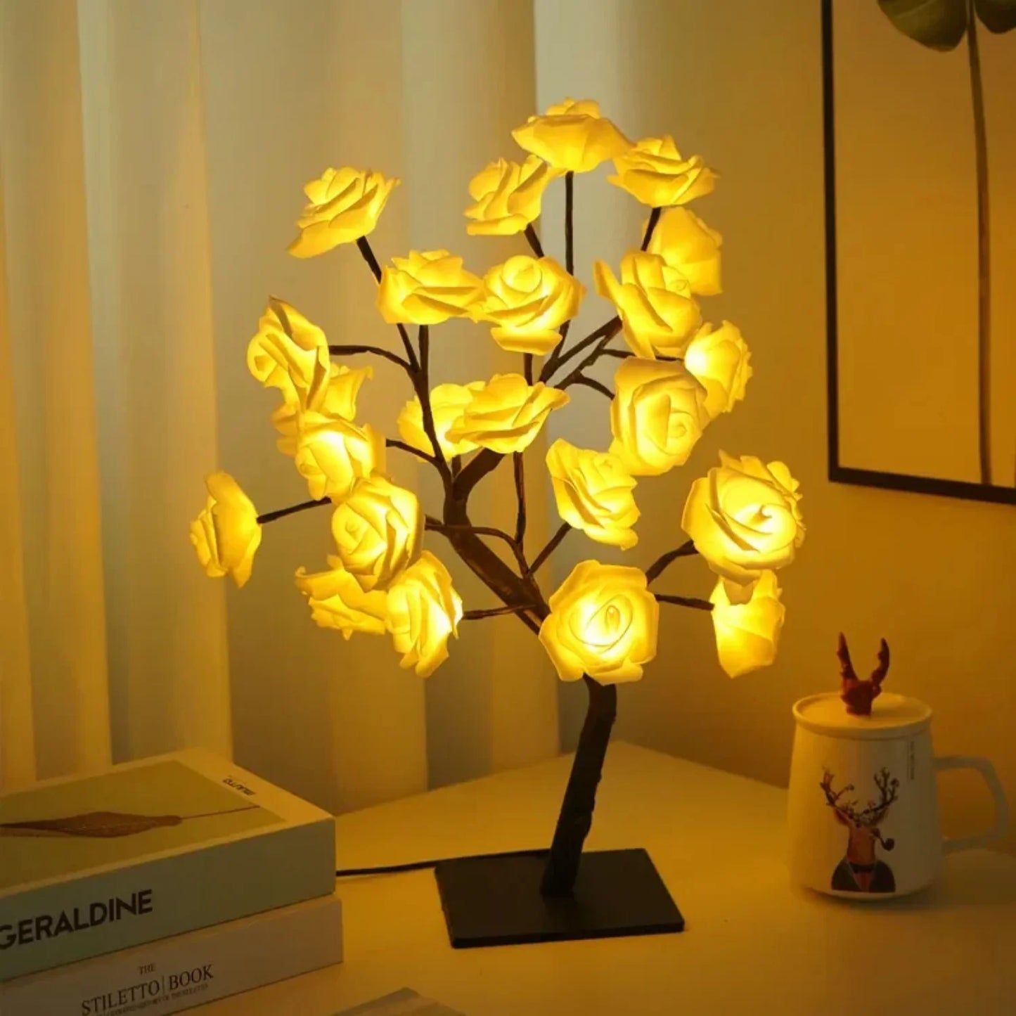 LED Rose Flower Tree