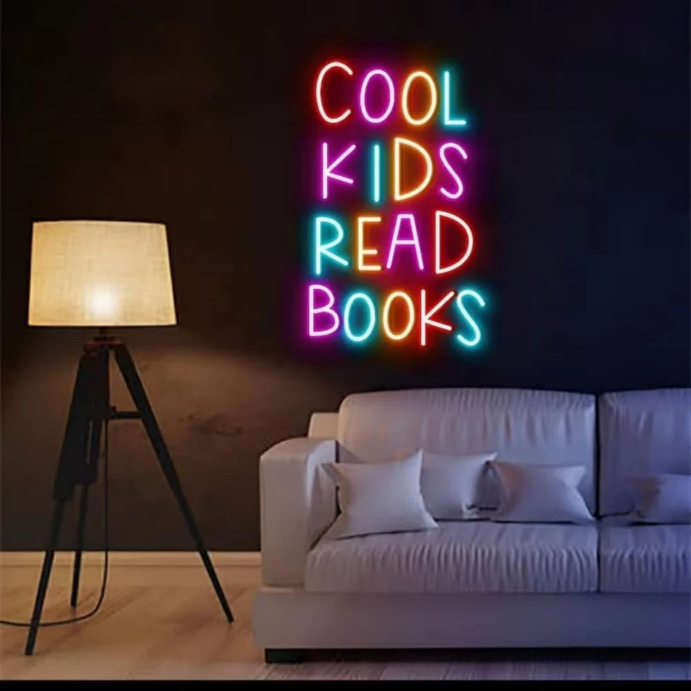 Cool Kids Read Books Neon Sign