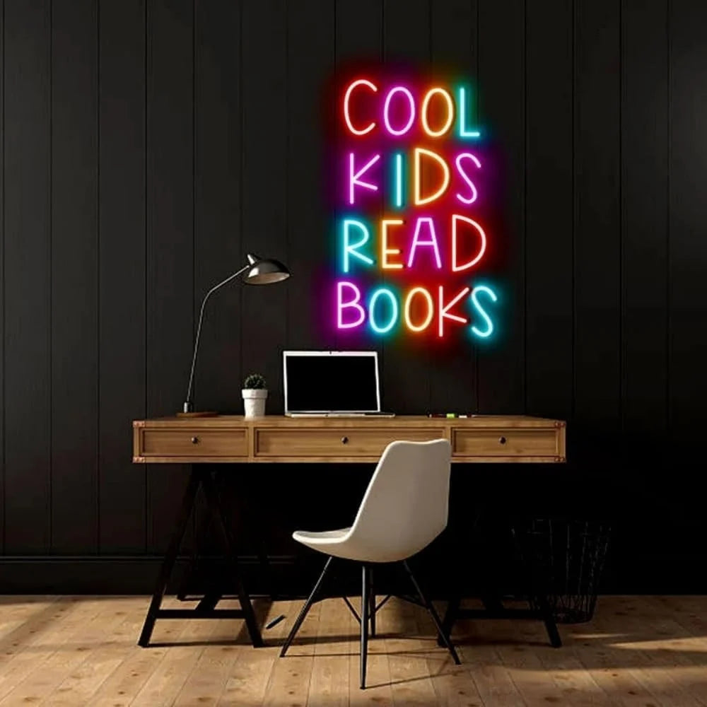 Cool Kids Read Books Neon Sign