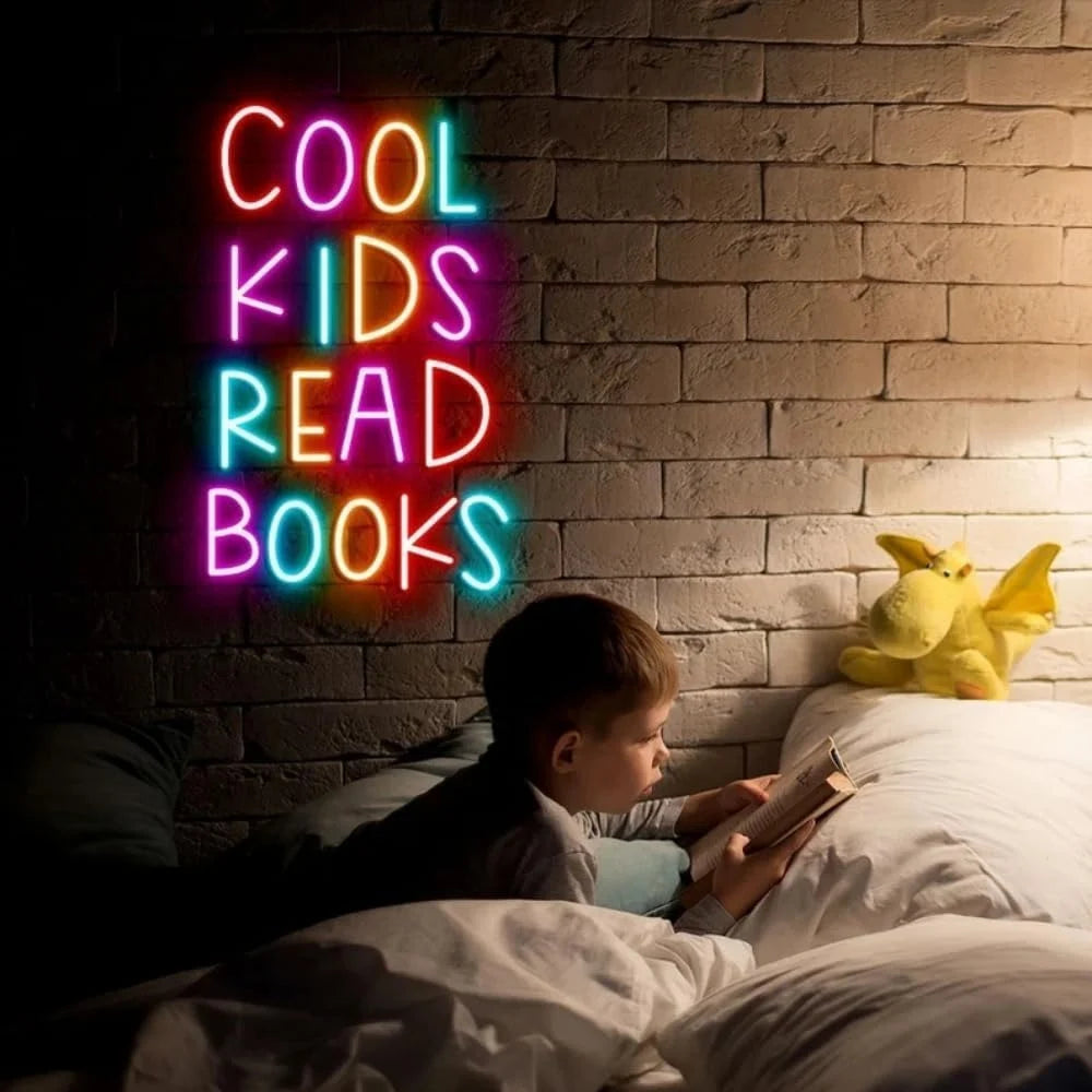 Cool Kids Read Books Neon Sign