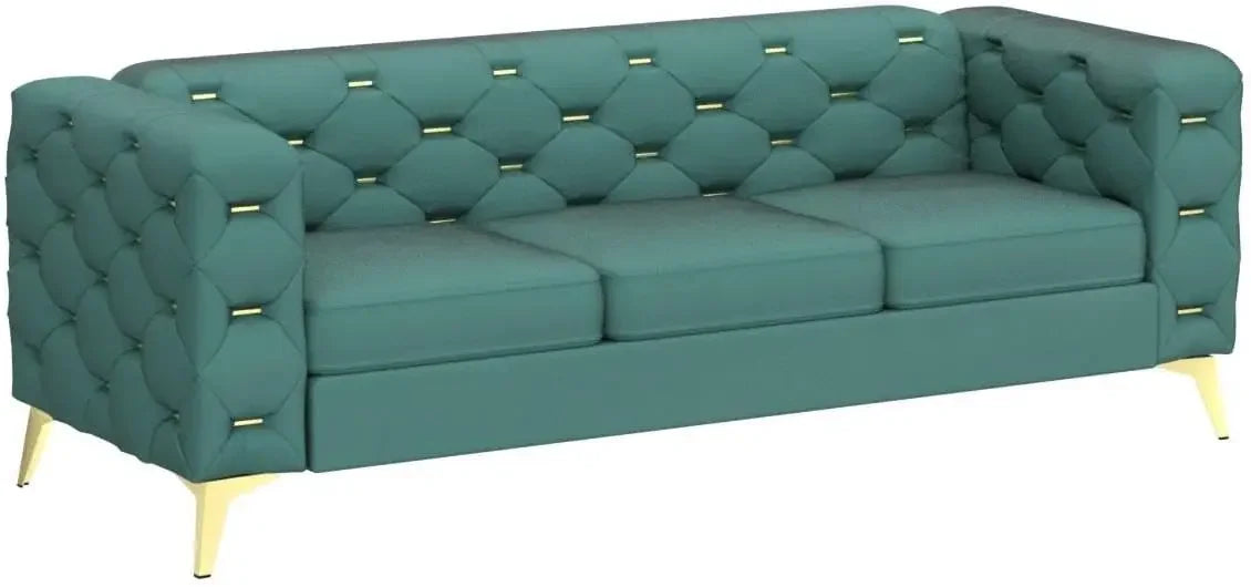 Velvet Button Tufted Upholstered Couch